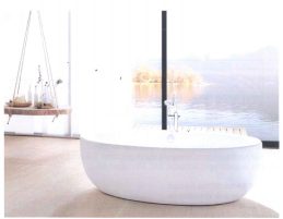 Freistehende Badewanne aus Sanitäracryl Größe 1860x890mm Farbe weiss-0