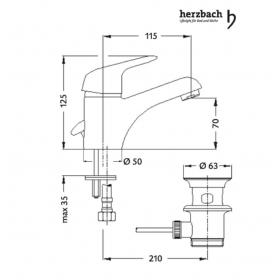 Einhand-Einloch Waschtischbatterie Herzbach Kappa Basic-2594