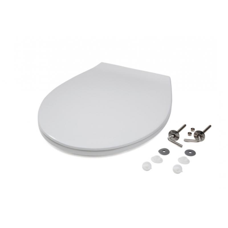 WC-Sitz weiß aus Duroplast mit Edelstahlscharnier für genormte Wand- und Stand-WC-0